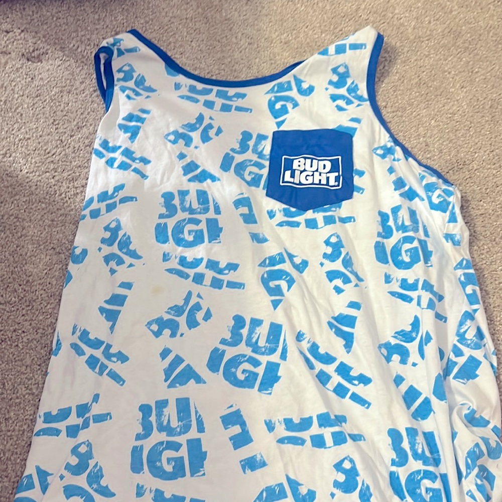Bud Light cut off sleeve shirt.